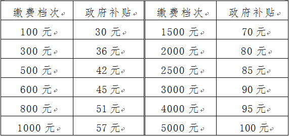 2015年济南居民基本养老保险缴费标准