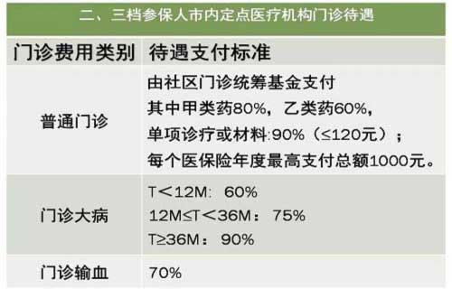 二、三档参保人定点医保机构门诊待遇