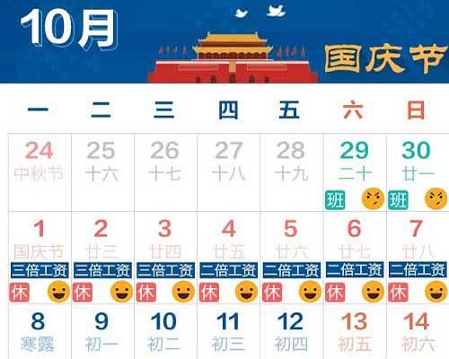 2018年国庆七天假期工资怎么算？