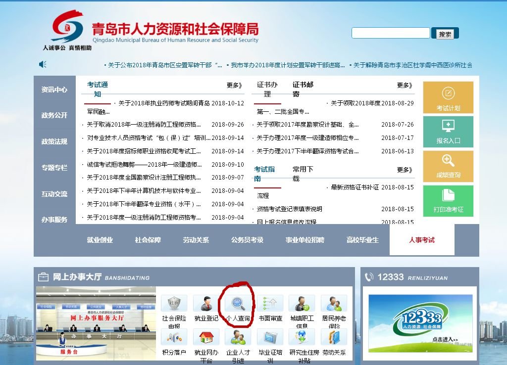 青岛市个人社保在线查询明细指令