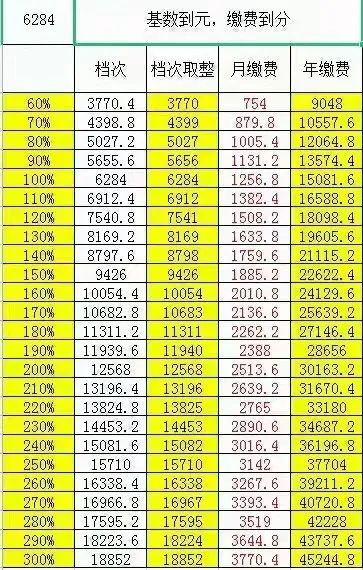 2021年盐津城镇职工养老保险灵活就业人员缴费标准