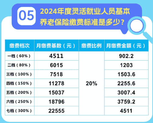 2024年度成都市灵活就业人员社保缴费基数上下限标准